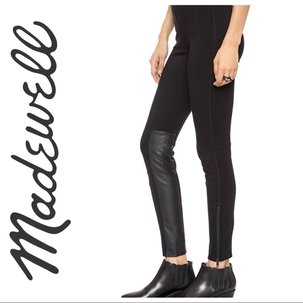 Madewell Pieced Panel Ponte Pants in True Black
